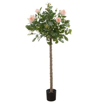 Rosier décoratif KAMELIA avec fleurs, tronc artificiel, rose-crème, 115cm