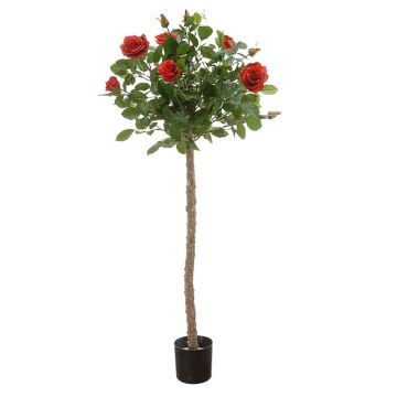 Rosier décoratif KAMELIA avec fleurs, tronc artificiel, rouge, 115cm