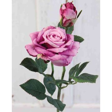 Rose artificielle SINJE, violet, 35cm, Ø9cm