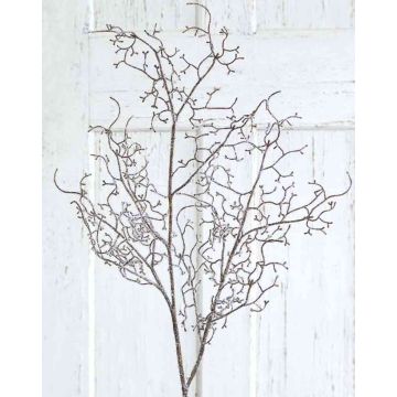 Branche de noisetier artificielle YAURELIS, givrée, brun-blanc, 110cm