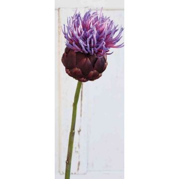 Fleur d'artichaut artificielle AMILY, violet, 80cm, Ø12cm