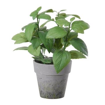 Herbe artificielle Basilic TIMPA, cache-pot, vert, 23cm