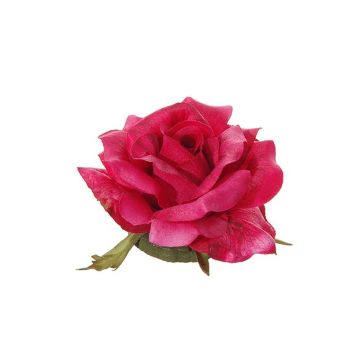 Fleur artificielle de rose SLAKE, flottante, fuchsia, Ø10cm