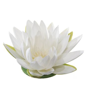 Fleur de lotus décorative SUADO, flottante, blanc, Ø14cm