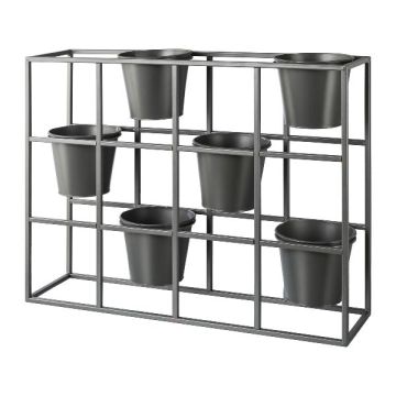 Séparation de pièce en métal pour des plantes UTOPIA avec 6 pots à plantes, gris, 84x22x73cm
