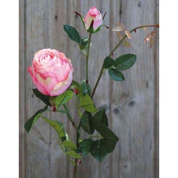 Rose artificielle CARUSA, rose, 80cm, Ø8cm