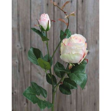 Rose artificielle CARUSA, rose-crème, 80cm, Ø8cm