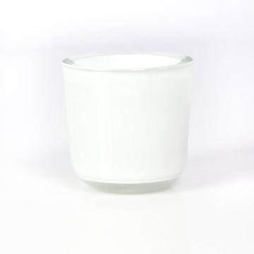Porte-bougie en verre NICK, blanc, 8cm, Ø8cm