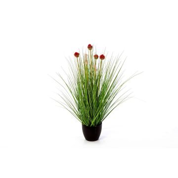 Allium artificiel AIDEN dans un pot décoratif, rouge, 70cm