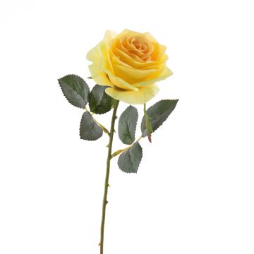 Rose en soie SIMONY, jaune, 45cm, Ø8cm