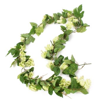 Guirlande de houblon artificielle KRATEOS, avec fleurs, vert, 200cm