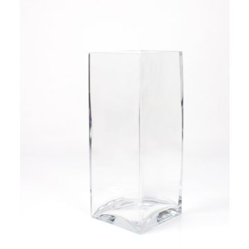 Vase à fleurs carré en verre JACK EARTH, transparent, 14x14x35cm