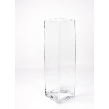 Vase à fleurs carré en verre JACK EARTH, transparent, 14x14x49cm