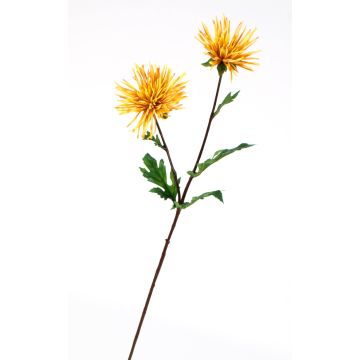 Faux Chrysanthème ESTELLE, jaune-orange, 70cm, Ø8-10cm