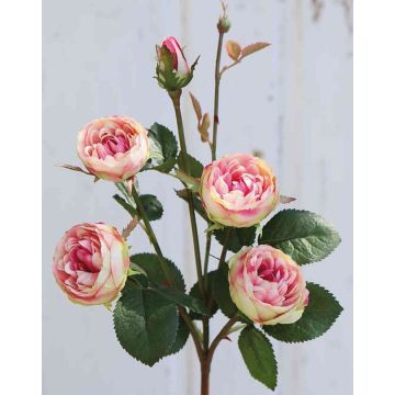 Rose en tissu SABSE, rose-crème, 55cm, Ø4-5cm