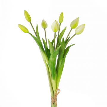 Bouquet de tulipes artificielles LONA, blanc-vert, 45cm, Ø20cm