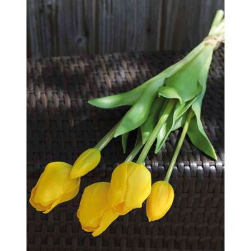 Bouquet de tulipes artificielles LONA, jaune-vert, 45cm, Ø15cm