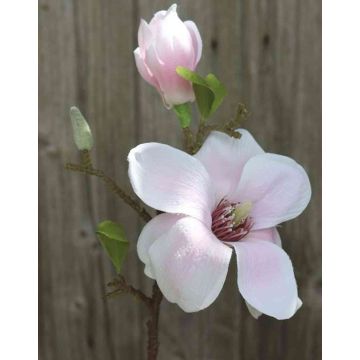 Magnolia en tissu FFEMI, rose pâle, 35cm, Ø12cm