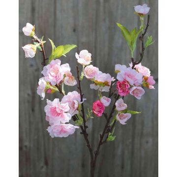 Branche de fleurs de cerisier artificielle SOEY, blanc-rose, 45cm