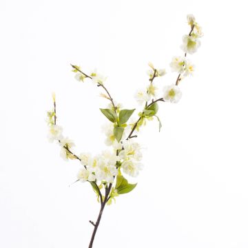 Branche de fleurs de cerisier VALESKA, 25 fleurs, crème-blanc, 85cm