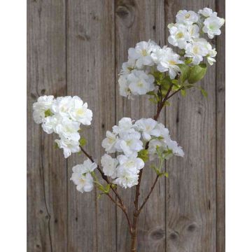 Branche de fleurs de cerisier artificielle MATSUDA, crème-blanc, 80cm