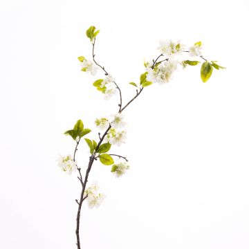 Branche de fleurs de cerisier en tissu VALESKA, blanc, 105cm