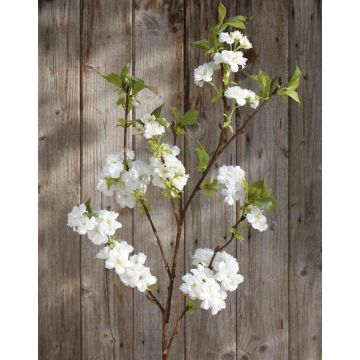 Branche de fleurs de cerisier artificielle MATSUDA, crème-blanc, 130cm