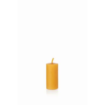 Bougie pilier en cire d'abeille BABETTE, jaune-naturel, 8cm, Ø4cm, 16h - Made in Germany