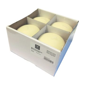 Bougie en cire flottante ORNELLA, ivoire, 2,8cm, Ø8cm, 8h