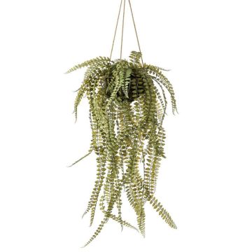 Panier suspendu avec fougère artificielle SAMIEL, vert, 95cm, Ø55cm