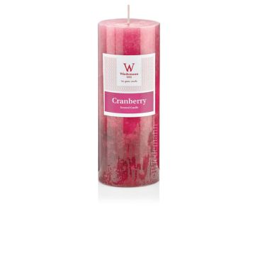 Bougie pilier ASTRID avec parfum, Cool Cranberry, rose, 13cm, Ø6,8cm, 60h