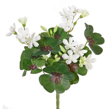 Trèfle artificiel KARTIKA, avec fleurs, sur piquet, blanc, 20cm