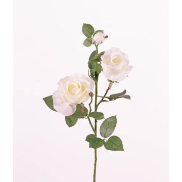 Tige de roses artificielle ARIANE, blanc, 75cm, Ø7-10cm