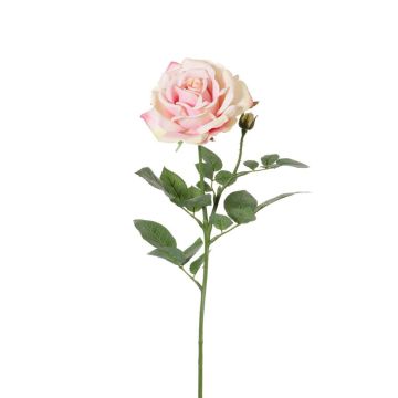 Fausse rose JANINE, rose-jaune, 70cm, Ø12cm