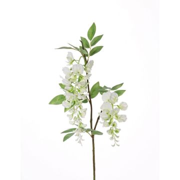 Fausse branche de glycine NEZUMI, avec fleurs, blanc, 105cm