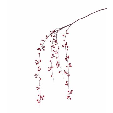 Branche de symphorine artificielle ATOS, avec baies, rouge, 120cm
