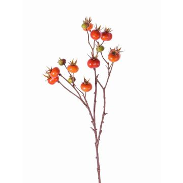 Branche de cynorhodon artificiel GERDA, avec fruits, orange, 65cm