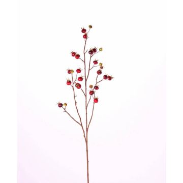 Branche de cynorhodon artificiel GERDA, avec fruits, rouge, 110cm