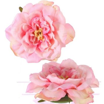 Fleur de rose en soie SASKIA, flottante, rose, 5cm, Ø15cm