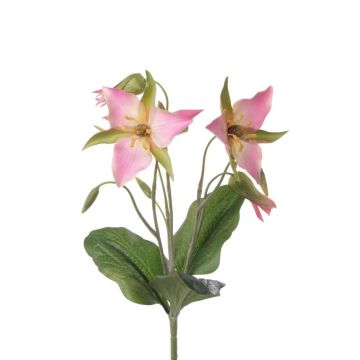 Trille artificiel MADIE sur piquet, rose, 40cm, Ø10-12cm