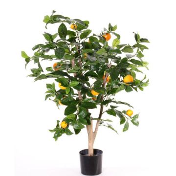 Faux oranger TERUKI, tronc naturel, avec fruits, vert, 85cm
