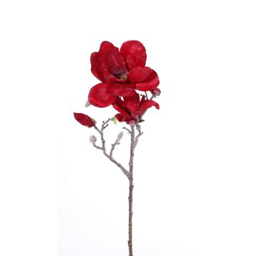 Branche de magnolia artificiel SIMKA, givré, rouge, 60cm, Ø8-15cm