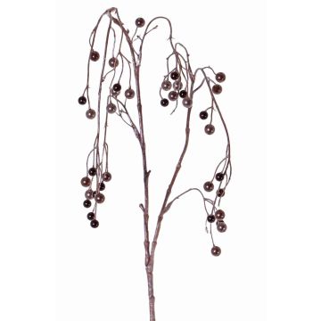 Branche de symphorine en plastique PASKO, baies, noir-violet, 120cm