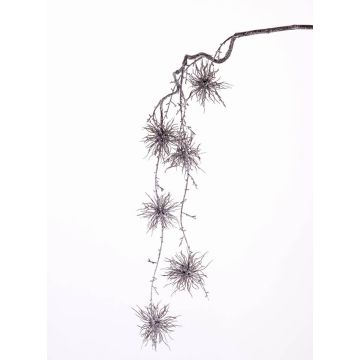 Fausse branche d'hamamélis ZENDAYA, fleurs, givré, brun, 110cm