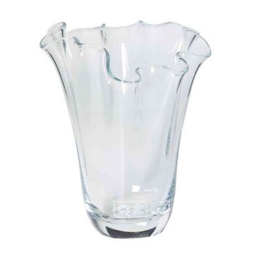 Vase avec bord ondulé JODY OCEAN en verre, transparent, 25cm, Ø16cm