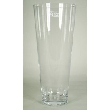 Vase décoratif ANNA OCEAN, forme conique, verre, transparent, 43cm, Ø18cm