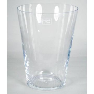 Vase décoratif ANNA OCEAN, forme conique, verre, transparent, 26cm, Ø20cm