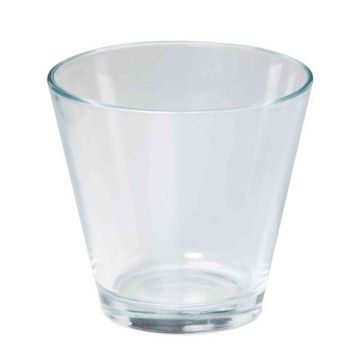 Bougeoir en verre THEA, transparent, 12,5cm, Ø13,5cm