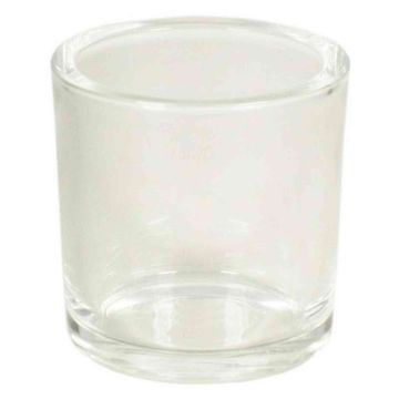 Petit bougeoir JOHN OCEAN, verre, transparent, 10cm, Ø10cm