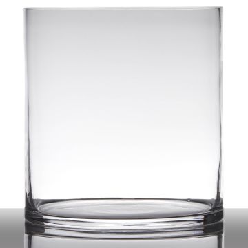 Photophore cylindre en verre SANSA EARTH, transparent, 30cm, Ø25cm